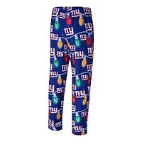Men's Concepts Sport  Navy New York Giants Garland Knit Raglan Long Sleeve T-Shirt and Pants Set