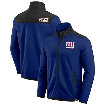 Veste polaire à fermeture éclair intégrale color block pour homme de la collection Darius Rucker Fanatics Royal New York Giants