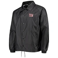 Men's Dunbrooke Black New York Giants Coaches Classic Raglan Full-Snap Windbreaker Jacket