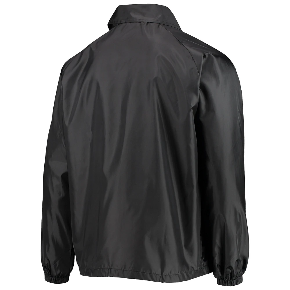 Men's Dunbrooke Black New York Giants Coaches Classic Raglan Full-Snap Windbreaker Jacket