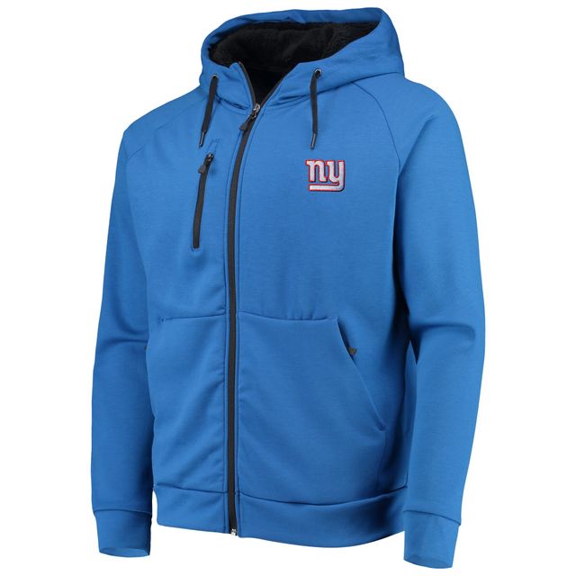 Sweat à capuche raglan Dunbrooke Royal New York Giants Shag Tri-Blend Full-Zip pour homme