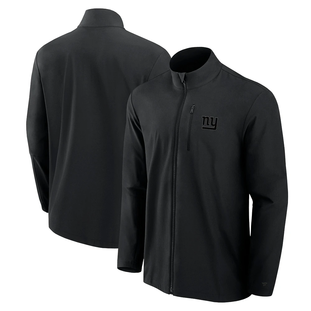 Men's Fanatics Black New York Giants Front Office Micro Tonal Full-Zip Jacket