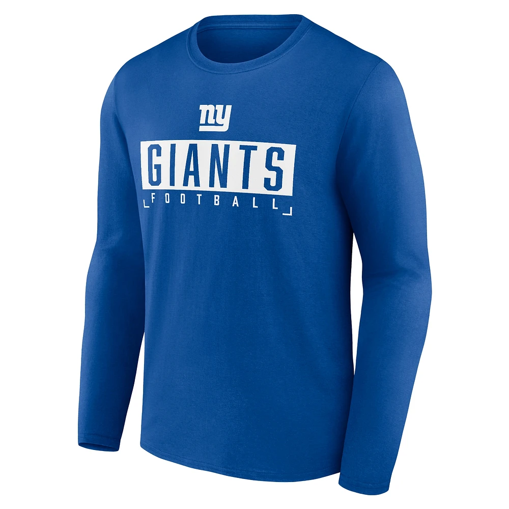 Men's Fanatics Royal New York Giants Big & Tall Wordmark Long Sleeve T-Shirt