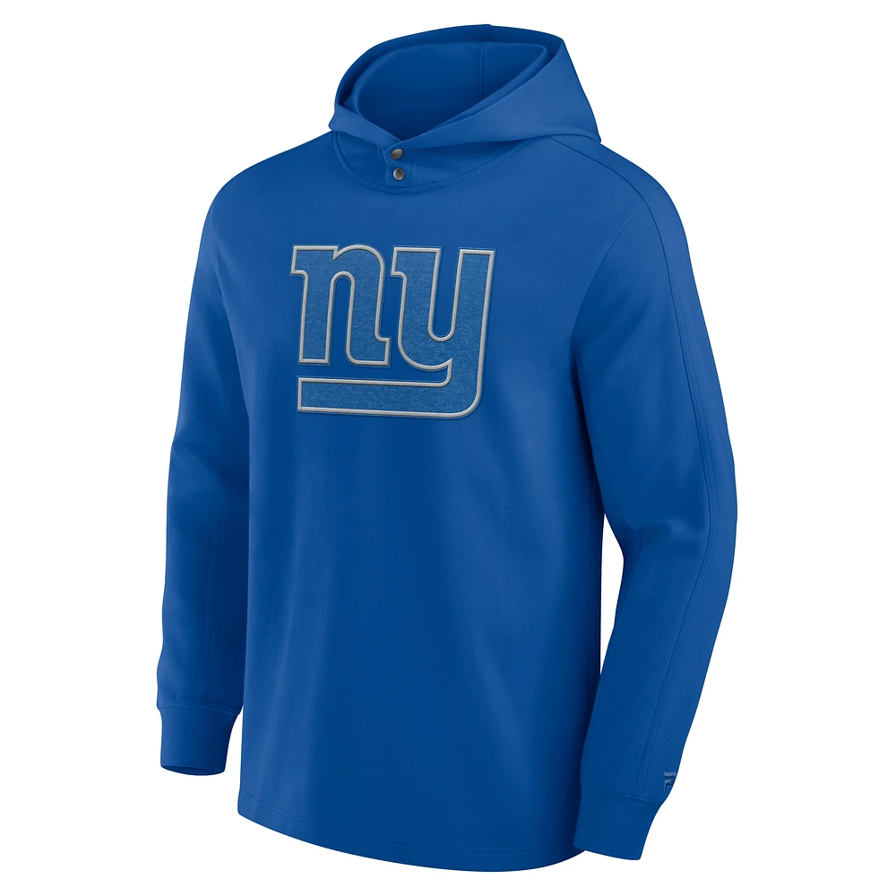 Men's Fanatics Royal New York Giants Elements Blaze Tri-Blend Long Sleeve Hoodie T-Shirt