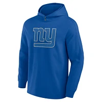 Men's Fanatics Royal New York Giants Elements Blaze Tri-Blend Long Sleeve Hoodie T-Shirt