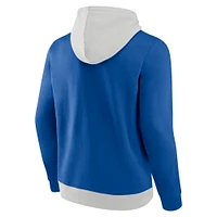 Men's Fanatics Silver/Royal New York Giants Big & Tall Team Fleece Pullover Hoodie