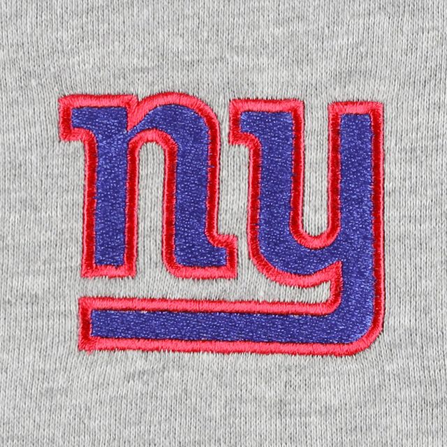 Veste à capuche raglan entièrement zippée en polaire New York Giants Big & Tall gris chiné pour homme