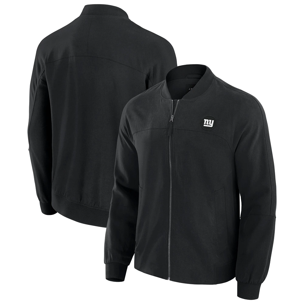 Men's J. Palmer Black New York Giants Lightweight Cover-4 Tri-Blend Full-Zip Jacket