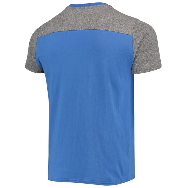 Majestic Threads - T-shirt flammé de but terrain des Giants New York Royal/Gris pour homme