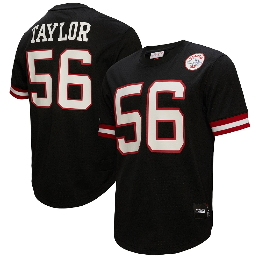 Men's Mitchell & Ness Lawrence Taylor Black New York Giants Big Tall Mesh Player Name Number Top