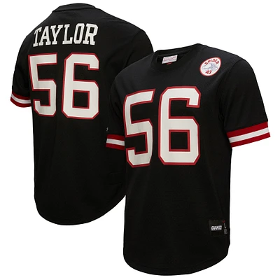 Haut noir avec nom et numéro de joueur en maille Mitchell & Ness Lawrence Taylor des New York Giants pour hommes
