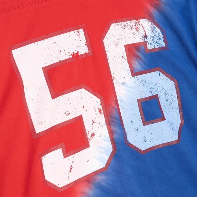 Mitchell & Ness Lawrence Taylor pour homme Royal/Red New York Giants Retired Player Name Number Diagonal Tie-Dye - T-shirt à encolure en V