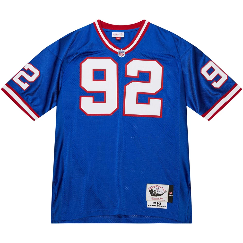 Maillot de joueur retraité authentique Mitchell & Ness Michael Strahan Royal New York Giants 1993 pour hommes