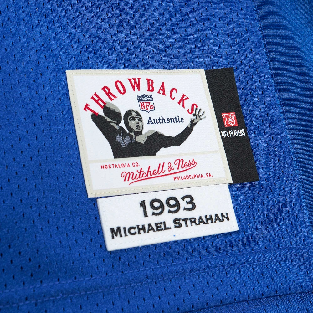 Maillot de joueur retraité authentique Mitchell & Ness Michael Strahan Royal New York Giants 1993 pour hommes