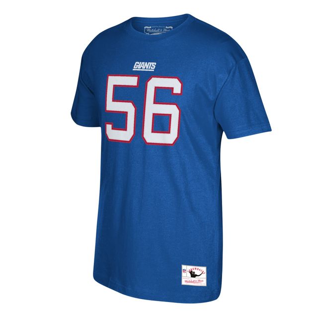 T-shirt avec nom et numéro du joueur à la retraite Mitchell & Ness des Giants de New York Lawrence Taylor Royal pour homme