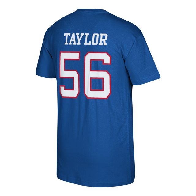 T-shirt avec nom et numéro du joueur à la retraite Mitchell & Ness des Giants de New York Lawrence Taylor Royal pour homme
