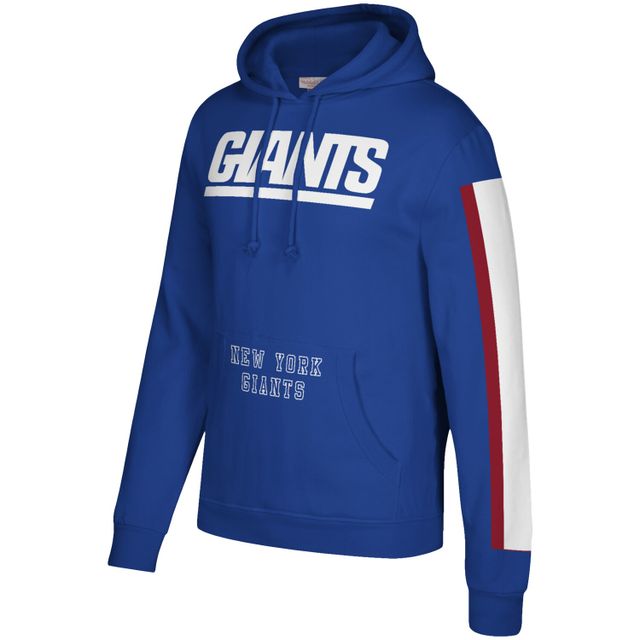 Chandail à capuchon trois bandes Royal New York Giants Mitchell & Ness pour homme