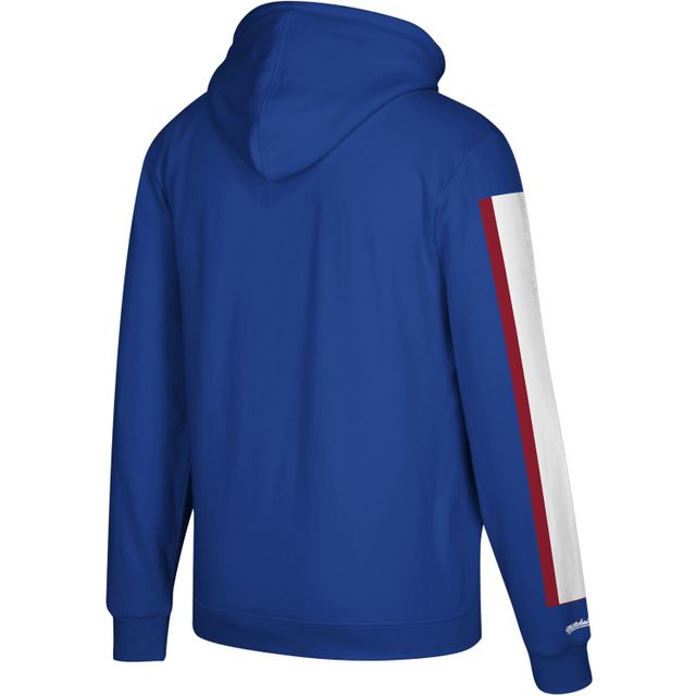 Chandail à capuchon trois bandes Royal New York Giants Mitchell & Ness pour homme