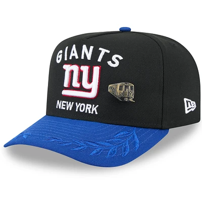 Men's New Era Black/Royal York Giants 2025 NFL Draft On Stage A-Frame 59FIFTY Fitted Hat
