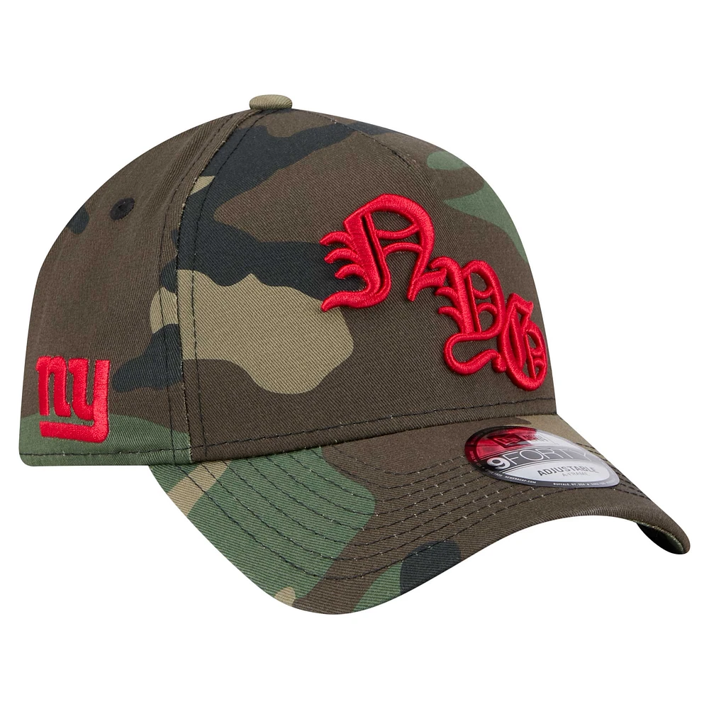 Men's New Era Camo New York Giants Mystic Camo A-Frame 9FORTY Adjustable Hat