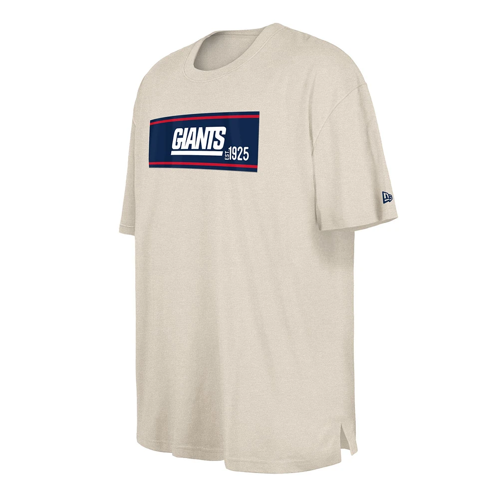 Men's New Era  Cream York Giants Third Down Big & Tall Historic T-Shirt