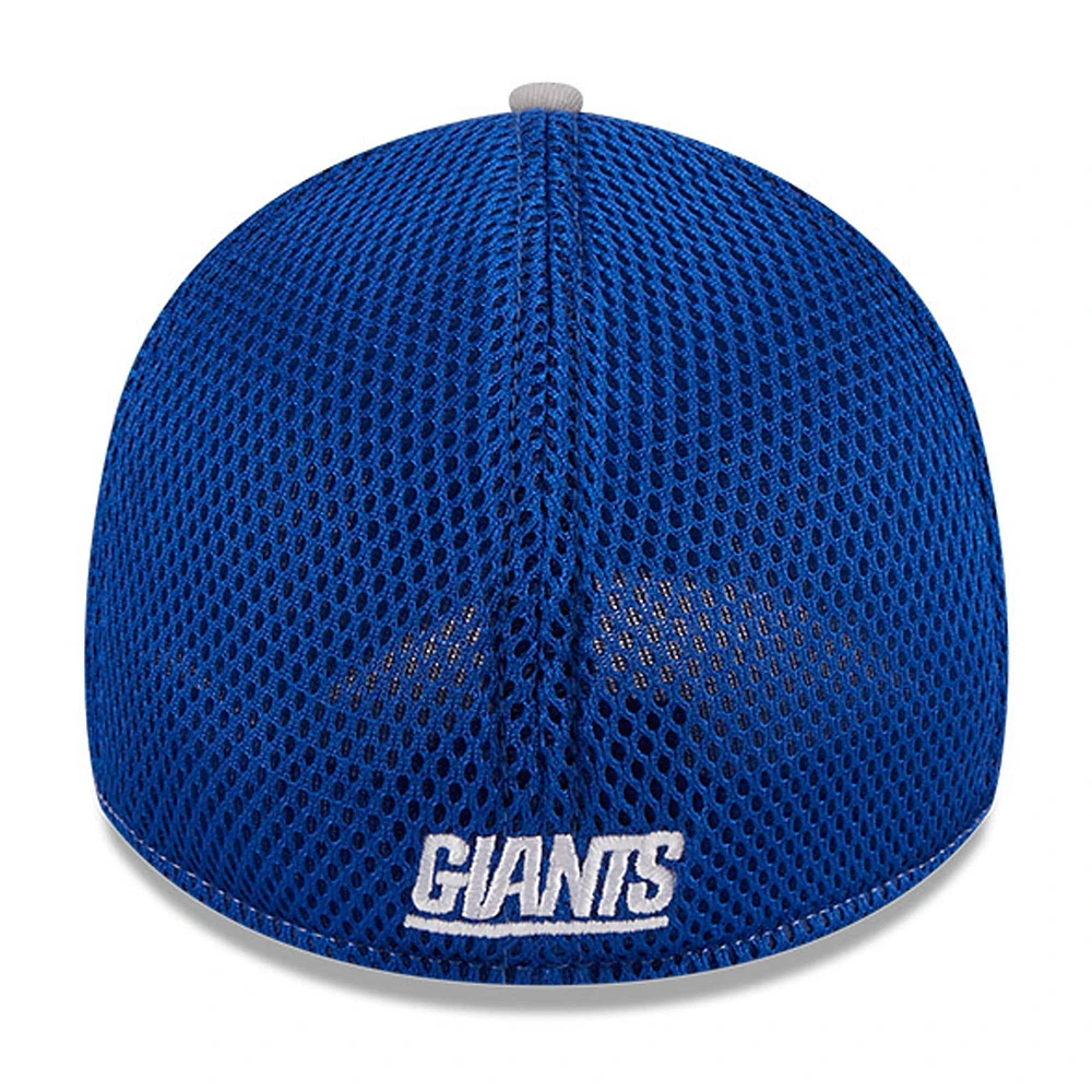 Men's New Era Gray York Giants  Pipe 39THIRTY Flex Hat