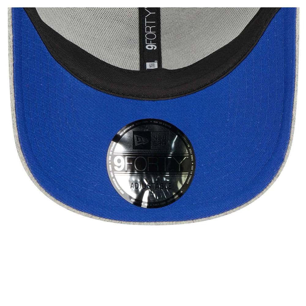 Men's New Era Heather Gray/Royal New York Giants Pop Trucker 9FORTY Adjustable Hat