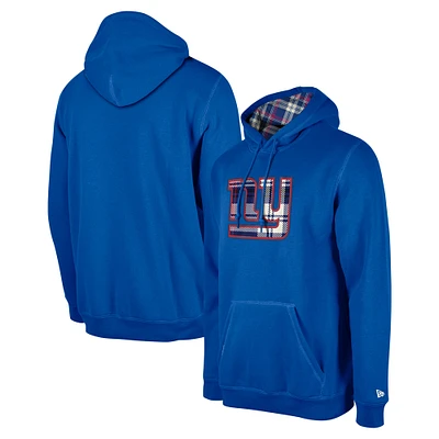 Sweat à capuche carreaux New Era Royal York Giants 3rd Down pour homme