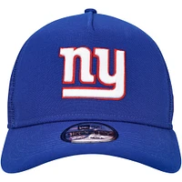 Men's New Era Royal New York Giants  A-Frame Trucker 9FORTY Adjustable Hat