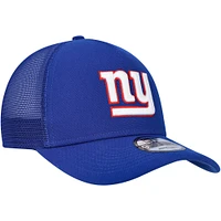 Men's New Era Royal New York Giants  A-Frame Trucker 9FORTY Adjustable Hat