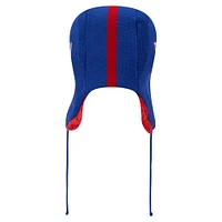 Bonnet en tricot New Era Royal New York Giants Helmet Head Trapper pour homme