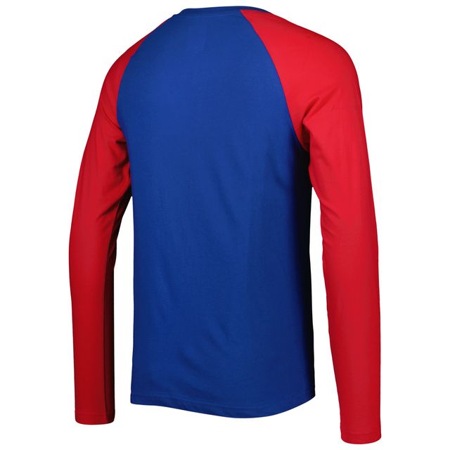 T-shirt à manches longues raglan New York Giants Throwback Royal Era pour homme