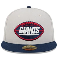 Men's New Era Stone/Navy York Giants 2024 Sideline Historic 59FIFTY Fitted Hat