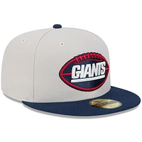 Men's New Era Stone/Navy York Giants 2024 Sideline Historic 59FIFTY Fitted Hat