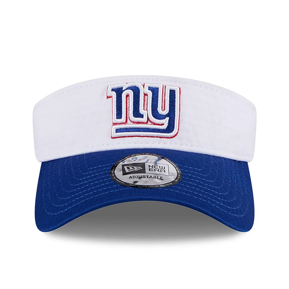 Men's New Era White/Royal New York Giants 2024 NFL Training Camp Adjustable Visor