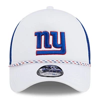 Men's New Era White/Royal New York Giants Court Sport Foam Front A-Frame 9FORTY Adjustable Trucker Hat