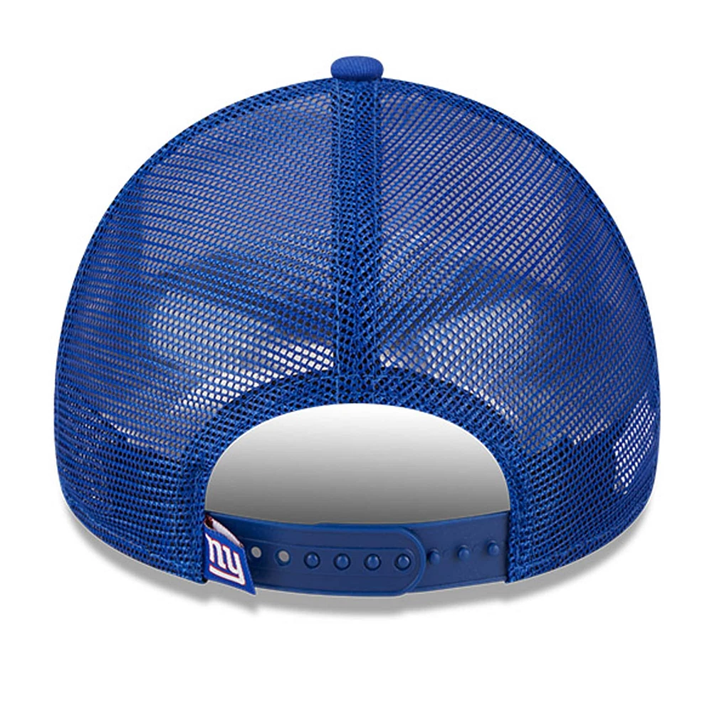 Men's New Era White/Royal New York Giants Stacked A-Frame Trucker 9FORTY Adjustable Hat