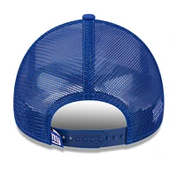 Men's New Era White/Royal New York Giants Stacked A-Frame Trucker 9FORTY Adjustable Hat