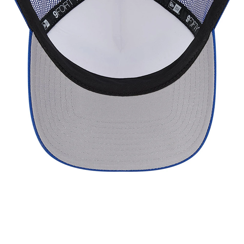 Men's New Era White/Royal New York Giants Stacked A-Frame Trucker 9FORTY Adjustable Hat