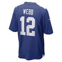 Men's Nike Davis Webb Royal New York Giants Game Player Jersey