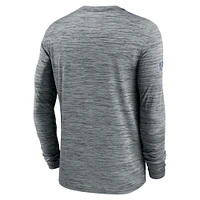 Men's Nike Gray New York Giants 2024 Sideline Velocity Performance Long Sleeve T-Shirt