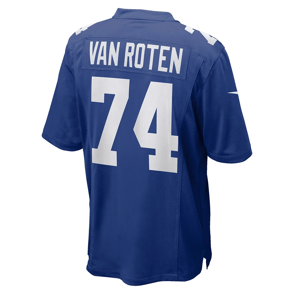 Men's Nike Greg Van Roten  Royal New York Giants Team Game Jersey