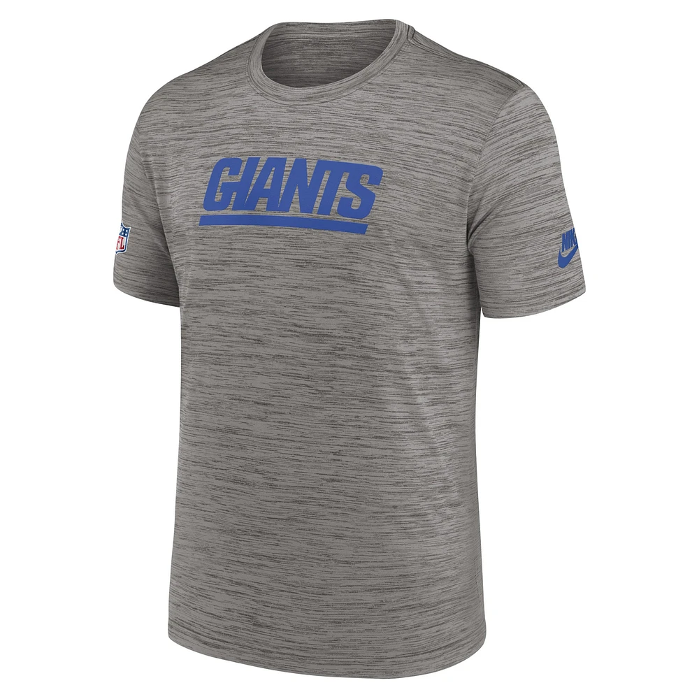 T-shirt de performance Nike Heather Charcoal New York Giants 2023 Sideline avec logo alternatif pour homme