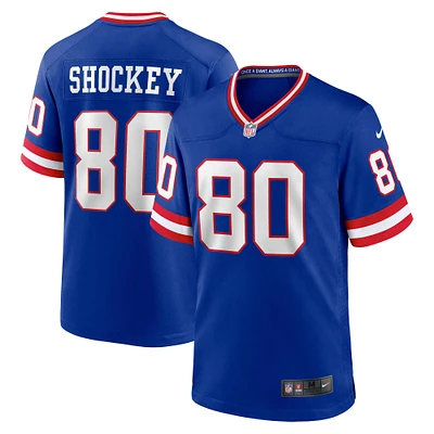 Maillot de match classique joueur retraité Nike Jeremy Shockey Royal New York Giants pour homme
