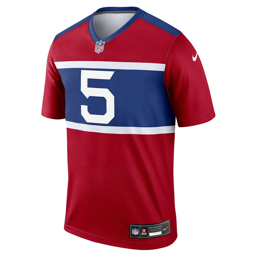 Maillot Nike Kayvon Thibodeaux rouge pour homme des New York Giants, légende alternative
