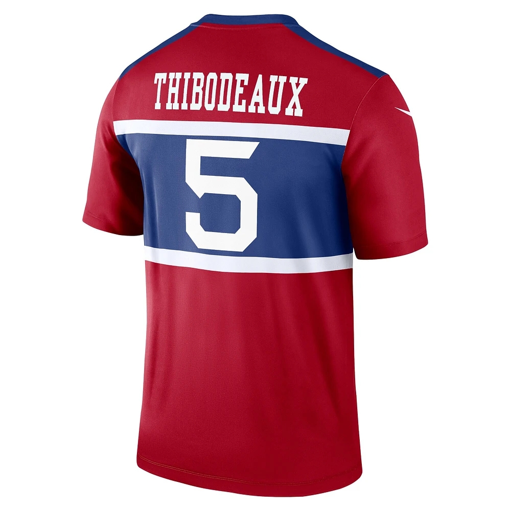 Maillot Nike Kayvon Thibodeaux rouge pour homme des New York Giants, légende alternative