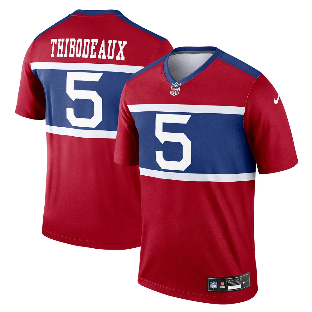 Maillot Nike Kayvon Thibodeaux rouge pour homme des New York Giants, légende alternative