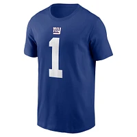 Men's Nike Malik Nabers Royal New York Giants  Name & Number T-Shirt