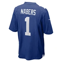Maillot de jeu Nike Malik Nabers Royal New York Giants pour homme