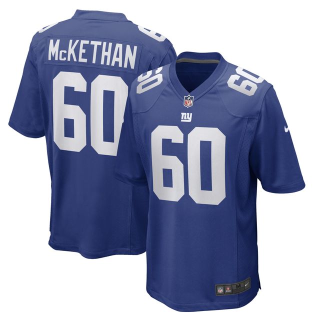Maillot de joueur match Nike Marcus McKethan Royal New York Giants pour homme